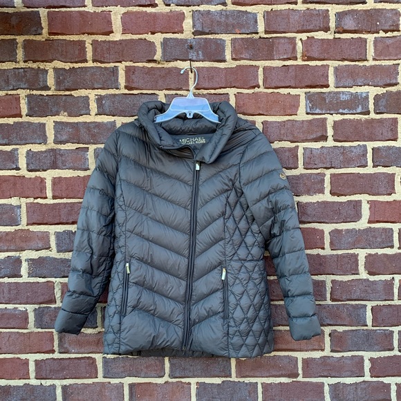 michael kors asymmetrical puffer coat